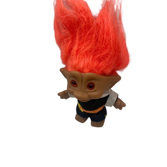 Vintage ACE Pilgrim Thanksgiving 5" Troll Doll With Outfit and Orange Hair Eyes - Picture 5 of 7